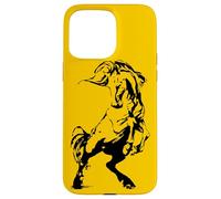 Custodia per iPhone 15 Pro Max Wild Mustang allevamento cavallo Stencil Art equestre uomini