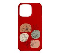 Custodia per iPhone 15 Pro Max Wildflower Line Art Abstract Botanical Mid Century