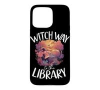 Custodia per iPhone 15 Pro Max Witch Way to the Library Libro spettrale di Halloween Witch Lover