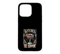 Custodia per iPhone 15 Pro Max Witches Be Sippin Witch, cocktail retrò per Halloween