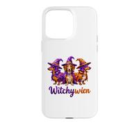 Custodia per iPhone 15 Pro Max Witchy Halloween WitchyWien Dachshund Dogs In Witch Hat