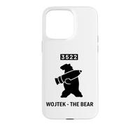 Custodia per iPhone 15 Pro Max Wojtek, emblema militare con conchiglia di artiglieria