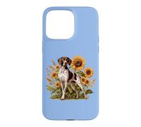 Custodia per iPhone 15 Pro Max Womens Girls Flowers Hunting Dog German Shorthaired Pointer