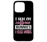Custodia per iPhone 15 Pro Max Womens Girls I Run On Bunnies & Caffeine Bunny Lover