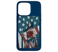 Custodia per iPhone 15 Pro Max Wonder Woman American Flag