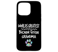 Custodia per iPhone 15 Pro Max Worlds Greatest Bichon Frise, simpatica stampa a forma di zampa di cane Love