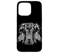 Custodia per iPhone 15 Pro Max Zebra Heavy Metal Concerto di musica Animal Rock N Roll anni '80