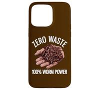 Custodia per iPhone 15 Pro Max Zero Waste 100% Worm Power Divertente allevamento di lombrichi