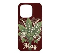 Custodia per iPhone 15 Pro May Birth Flower Lily of the Valley & Hawthorn Birthday