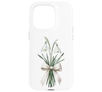 Custodia per iPhone 15 Pro Mazzo di fiori bucaneve mese di nascita gennaio