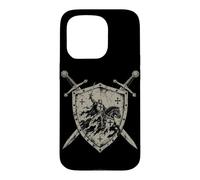 Custodia per iPhone 15 Pro Medieval Knight Shield Swords Renaissance Festival Araldica