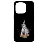 Custodia per iPhone 15 Pro Medievale Guerriero Santo Cavaliere Templare Deus Vult Vintage