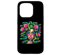 Custodia per iPhone 15 Pro Medusa Snakes Roses Lollipop Floral Greek Mythology