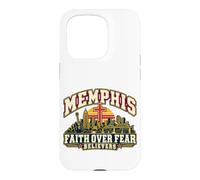 Custodia per iPhone 15 Pro memphis, fede, sopra, paura, cristiano, croce, orizzonte