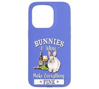 Custodia per iPhone 15 Pro Mens Womens Girls Bunnies & Wine Fine Rabbit Lover