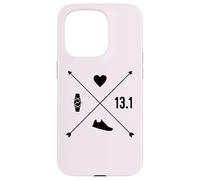 Custodia per iPhone 15 Pro MEZZA MARATONA Heart Watch Arrow Running Run 13.1 Miles Meme