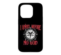 Custodia per iPhone 15 Pro Mi inginocchio davanti a nessun Dio, Baphomet, Pentagramma, Occulto Satanico