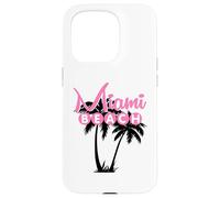 Custodia per iPhone 15 Pro MIAMI BEACH FLORIDA Palma Retro Tropicale