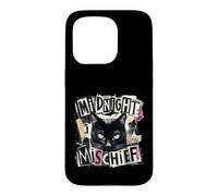 Custodia per iPhone 15 Pro Midnight Mischief Black Cat, design grunge punk