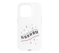 Custodia per iPhone 15 Pro Minimal Piano Beat Tastiera Note Musicali Pianista Arte Musicale