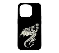 Custodia per iPhone 15 Pro Mitico Drago Holding Sun Orb Vintage Art