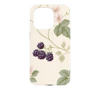 Custodia per iPhone 15 Pro Modello Cottagecore del fiore rosa del rovo della mora