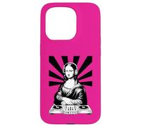 Custodia per iPhone 15 Pro Mona Lisa Cuffie DJ Rinascimento Art Music Lover