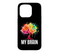 Custodia per iPhone 15 Pro My Brain Tree Rainbow Splash Neurodivergente Adulto