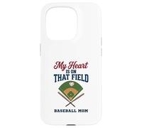 Custodia per iPhone 15 Pro My Heart Is On That Field Baseball Mom Proud Game
