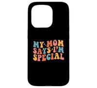 Custodia per iPhone 15 Pro My Mom Says I'm Special Groovy Vintage Stylish Son Daughter