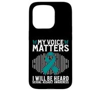 Custodia per iPhone 15 Pro My Voice Matters Support Sexual Assault Awareness Gifts