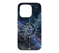 Custodia per iPhone 15 Pro Mystical Sun Moon Nebula Art Cosmic Harmony Design