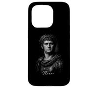 Custodia per iPhone 15 Pro Nero Imperatore Romano Ritratto Antica Roma Icona