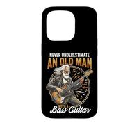 Custodia per iPhone 15 Pro Never Underestimate an Old Man with A Bass Guitar Player Dad