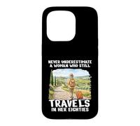 Custodia per iPhone 15 Pro Never Underestimate Woman 80s Anni Ottanta Travel Design