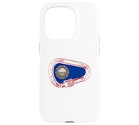 Custodia per iPhone 15 Pro New Hampshire Flag Rock Climbing Moschettone