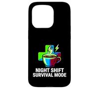 Custodia per iPhone 15 Pro Night Shift Survival Mode Nurse Medical Coffee