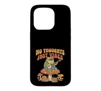 Custodia per iPhone 15 Pro No Thoughts Just Vibes Frog Mindfulness Meditation Mushroom