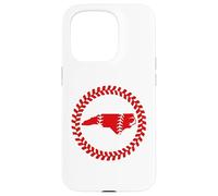 Custodia per iPhone 15 Pro North Carolina Baseball Stitch Circle Emblema Carolinian Ball
