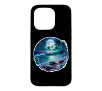 Custodia per iPhone 15 Pro Notte delle tartarughe marine sulla spiaggia sotto cielo stellato estate arte