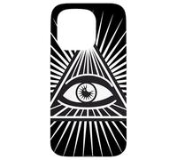Custodia per iPhone 15 Pro Occhio onnivista, simbolo, piramide, Dio, massone, stella