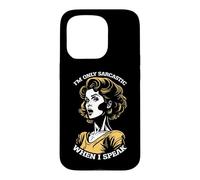 Custodia per iPhone 15 Pro Only Sarcastic Speak Funny Sarcasm Citazione Retro Pop Art Woman
