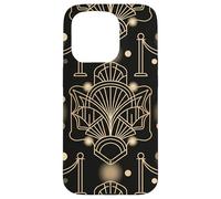 Custodia per iPhone 15 Pro Opera d'arte ispirata alla vita notturna Art Deco con elegante geometria