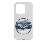 Custodia per iPhone 15 Pro Oregon Coast Pacific NW Vacation Souvenir Acquerello Design