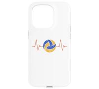 Custodia per iPhone 15 Pro Pallavolo Battito cardiaco - Palla ECG Pulse Distressed Design