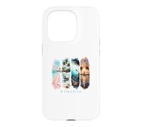 Custodia per iPhone 15 Pro Palme dei Caraibi, spiagge rosa e maiali - Vacanza Bahamas