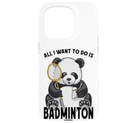 Custodia per iPhone 15 Pro Panda Badminton Tutto quello che voglio fare è un simpatico e simpatico giocatore di orsi