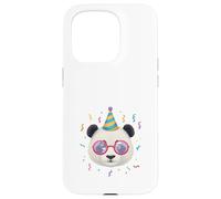 Custodia per iPhone 15 Pro Panda Festa Occhiali Compleanno Divertente Bambini