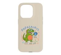 Custodia per iPhone 15 Pro Papasaurus Number One Dad Funny Dinosaur Rex Festa del papà
