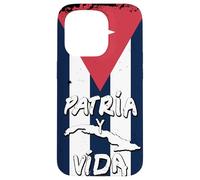 Custodia per iPhone 15 Pro Patria y Vida Cuban Flag Cuba Cuban Roots Black